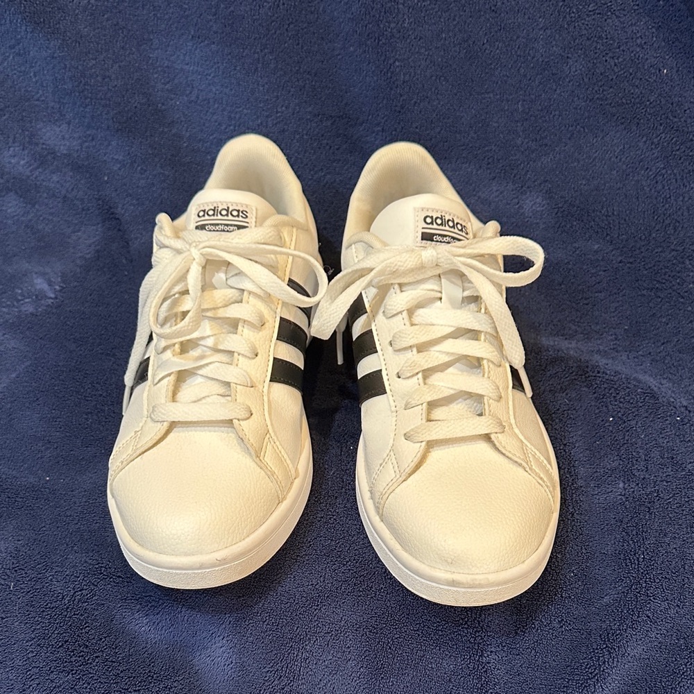 Adidas Classic White Sneakers with Black Accents
